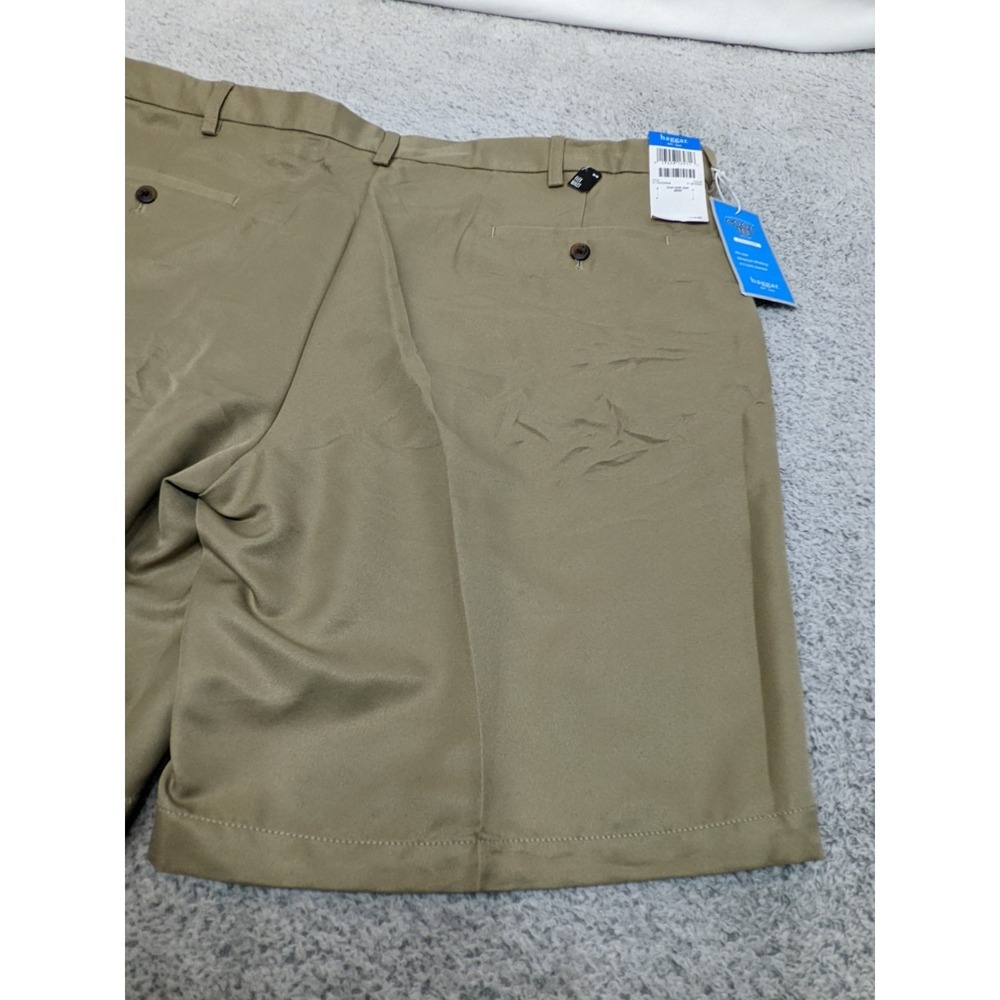 Haggar Cool 18 Gab Golf Shorts Dress Khaki Beige‎ Flat Front Mens 40 Preppy NWT - Picture 12 of 13